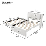 Upholstery Platform Bed With Trundle,Trundle Can Be Flat Or Erected