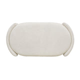 Fuji - Oval Storage Bench, Upholstered - Ivory White