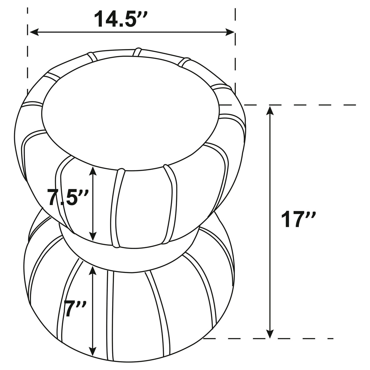 Round Upholstered Ottoman Pouf With Velvety Soft Upholstery