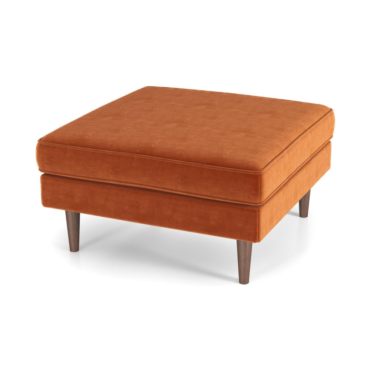 Amber - Square Upholstered Ottoman Linen