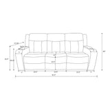 Blanca - Power Reclining Sofa With LED Lights And Power Headrest Frame - Charcoal