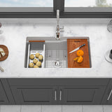 Undermount Workstation Single Bowl Porcelain Ceramic Kitchen Sink