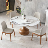 Round Modern Marble Dining Table With Chairs