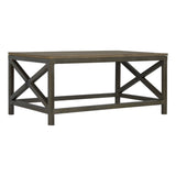Industrial Cross Metal Coffee Table - Pewter