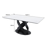 Rectangular Dining Table - Black / White