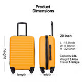 20" Carry On Luggage Lightweight Suitcase, Spinner Wheels