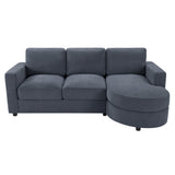 Modern L-Shaped Sectional Sofa With Curved Chaise, USB Ports, And Side Storage Pockets