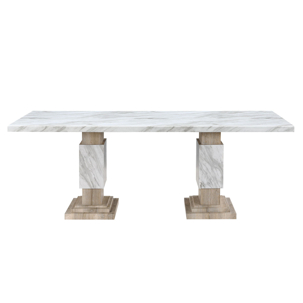 Stacey - Dining Table With Pedestal Base - Beige