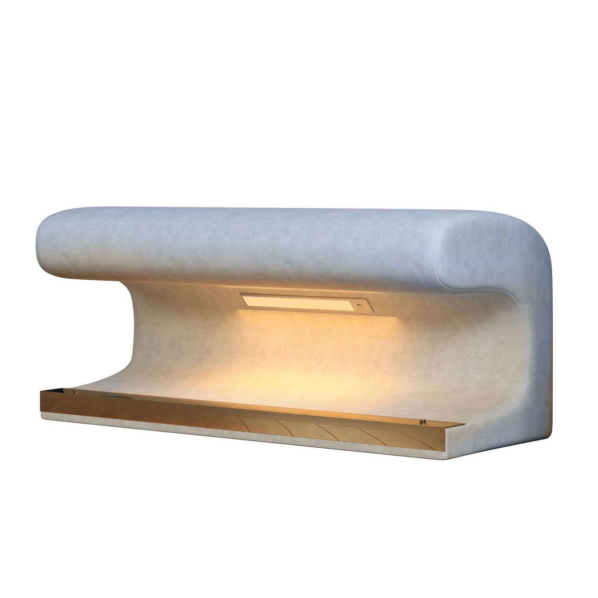 Modern Upholstered Entryway Bench With LED Sensor Light