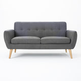 Modern Loveseat Sofa With Button Tufted Backrest
