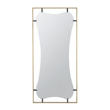Poppy Mirror With Metal Frame Contemporary Design For Bathroom, Entryway Wall Decor