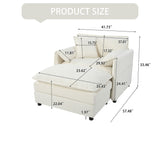 Oversized Chair With Movable Ottoman, Soft Upholstered Lounge Chair