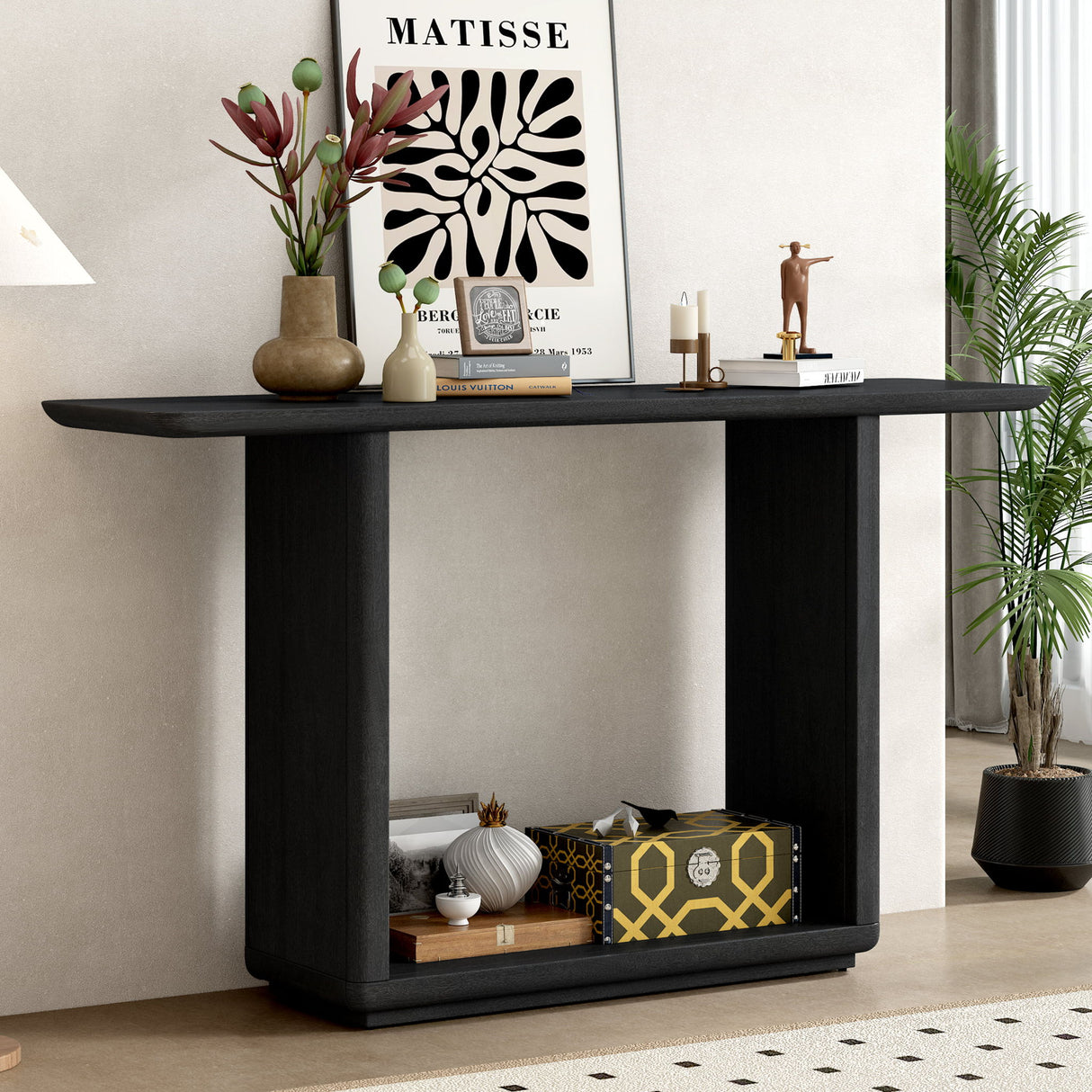 Console Table With Curved Corners And U Base Design