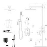10" Wall Mounted Square Shower System With Rough In Valve
