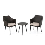 Kenneth - 3 Pieces Chat Set Outdoor Furniture - Brown Multi