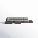 Wicker Sectional Seating Group With Plush Cushions
