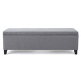 Contemporary Storage Ottoman Bench With Polyester Upholstery