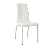 Modern Upholstered Dining Chair (Set of 4) With Electroplated Metal Legs - White