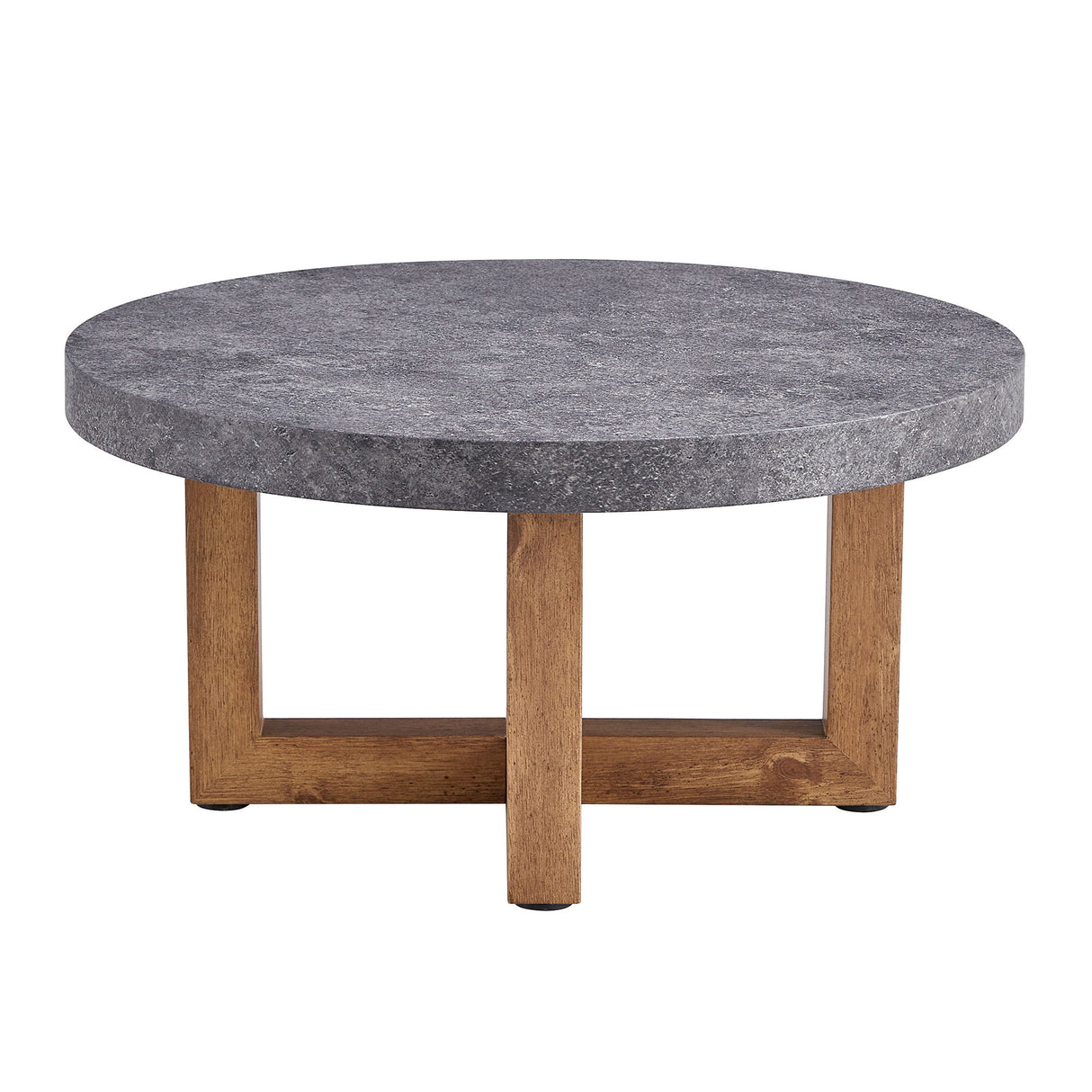Modern Retro Texture Round Coffee Table With Crossed Legs - Gray