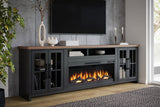 Essex - Fireplace TV Stand Console For TVs Up To 100" - Black, Whiskey