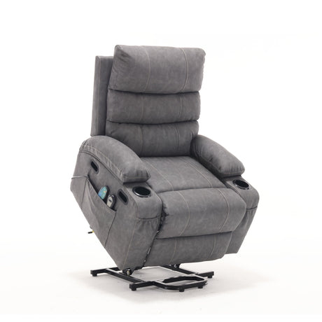 Cozy Electric Power Lift Recliner Chair Sofa For Elderly With Vibration Massage And Lumbar Heat