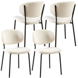Boucle Dining Chairs, Dining Chairs With Metal Legs For Dining Room, Kitchen, Living Room