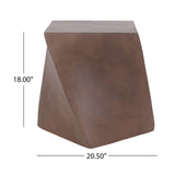 Outdoor Lightweight Concrete Side Table - Brown
