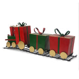 Festive Train Decor With Gift Shaped Carriages - Red