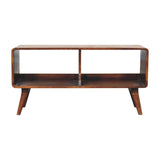 Curved Double Slot Media Unit - Dark Brown