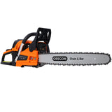 62Cc Gas Powered Chainsaw With 20" Oregon Chain & Bar 2 Cycle Petrol Handheld Cordless Design Epa Compliant - Orange