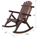 Durable Wooden Porch Rocker, Fir Log Rocking Chair