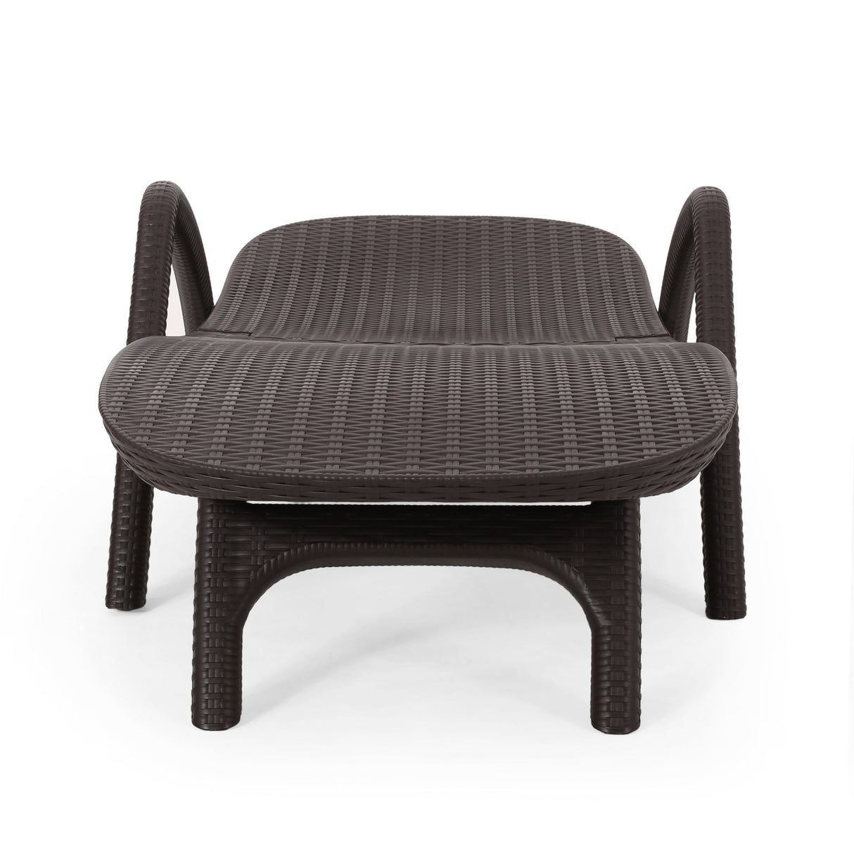 Polypropylene Resin Chaise Lounge With Hand Crafted Details - Dark Brown