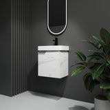 Wall Mounted Bathroom Vanity With Ceramic Sink And Storage Cabinet