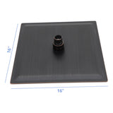 16" Square Rainfall Shower Head Fixed Wall Mount With Full Body Coverage & Self Cleaning Silicone Nozzles