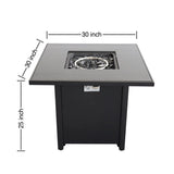 Powder Coated Fire Pit With Top - Black