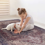 Maval - 3' X 5' Washable Area Rug - Burgundy