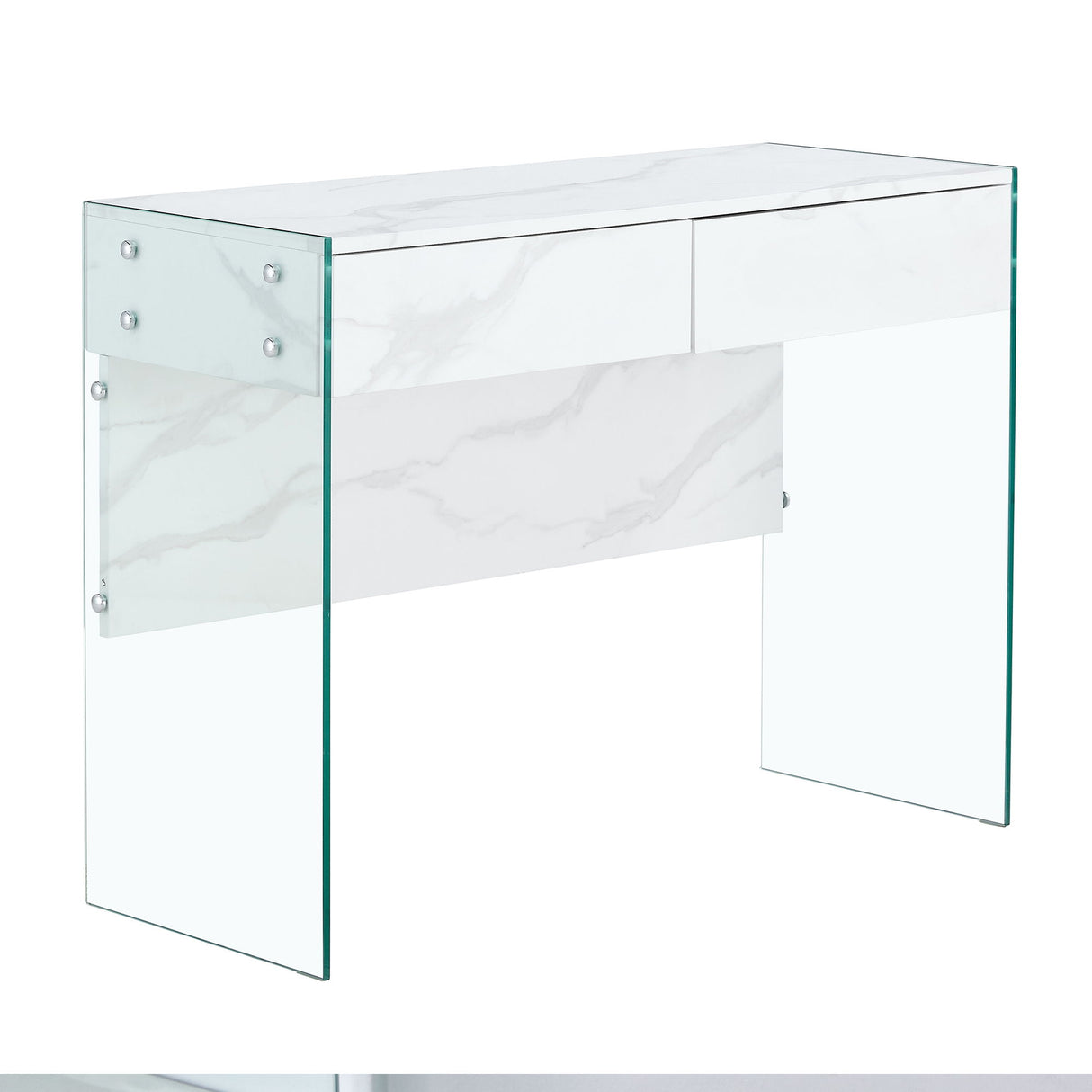 Environmental Protection Minimalist Dresser, Desk, Desktop Computer Desk, With Double Drawer Storage Space, Simple Home, Perfect For Various Styles - White