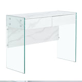 Environmental Protection Minimalist Dresser, Desk, Desktop Computer Desk, With Double Drawer Storage Space, Simple Home, Perfect For Various Styles - White