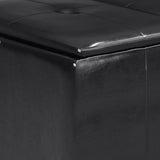 Avalon - Small Coffee Table Storage Ottoman - Midnight Black