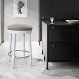 360° Swivel Wooden Barstools With Upholstered Seat, Counter Height (Set of 2)