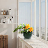 3 Pieces Flowerpot, Planter For Patio, Garden Or Windowsills - Dark Green