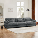 Modern Oversize Sofa With Cloud Like Comfort, Featuring Waist And Throw Pillows