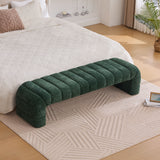 Modern Upholstered Armless Bed Bench With Channel Tufted Design