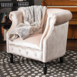 Celestialis - Upholstered Club Chair With Tub Design And Rolled Recessed Armrests