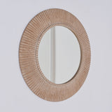 Handcarved Decorative Hanging Wall Mirror - Antique Brown / White