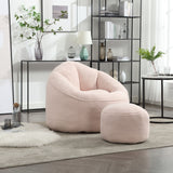Bedding Bean Bag Sofa Chair High Pressure Foam With Footrest
