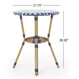 French Bistro Table Outdoor Elegance - White / Blue