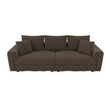 Plush Corduroy 4 Seat Sofa, Modern Comfy Upholstered Sofa Cloud Couch, Deep Seat Couches With Soft Pillows