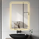 LED Bathroom Mirror Vanity Mirrors With Front Lights Wall Mounted Anti-Fog Frameless Make Up Mirror With Light Copper Free Silver Mirror Horizontal Or Vertical - Silver