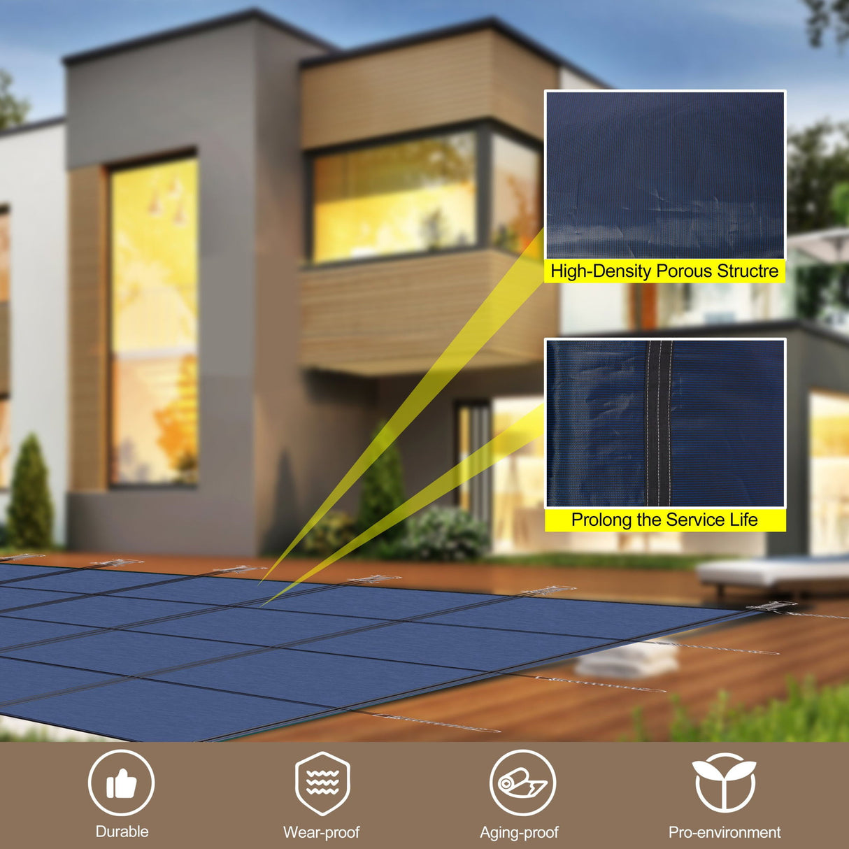 16 X 32 Ft Inground Pool Safety Cover, Rectangle